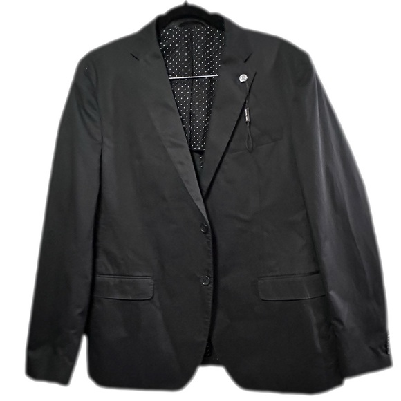 Michael Kors Classic-Fit Suit 2 Piece 100% Cotton Size-44R Color: Black - Picture 2 of 14